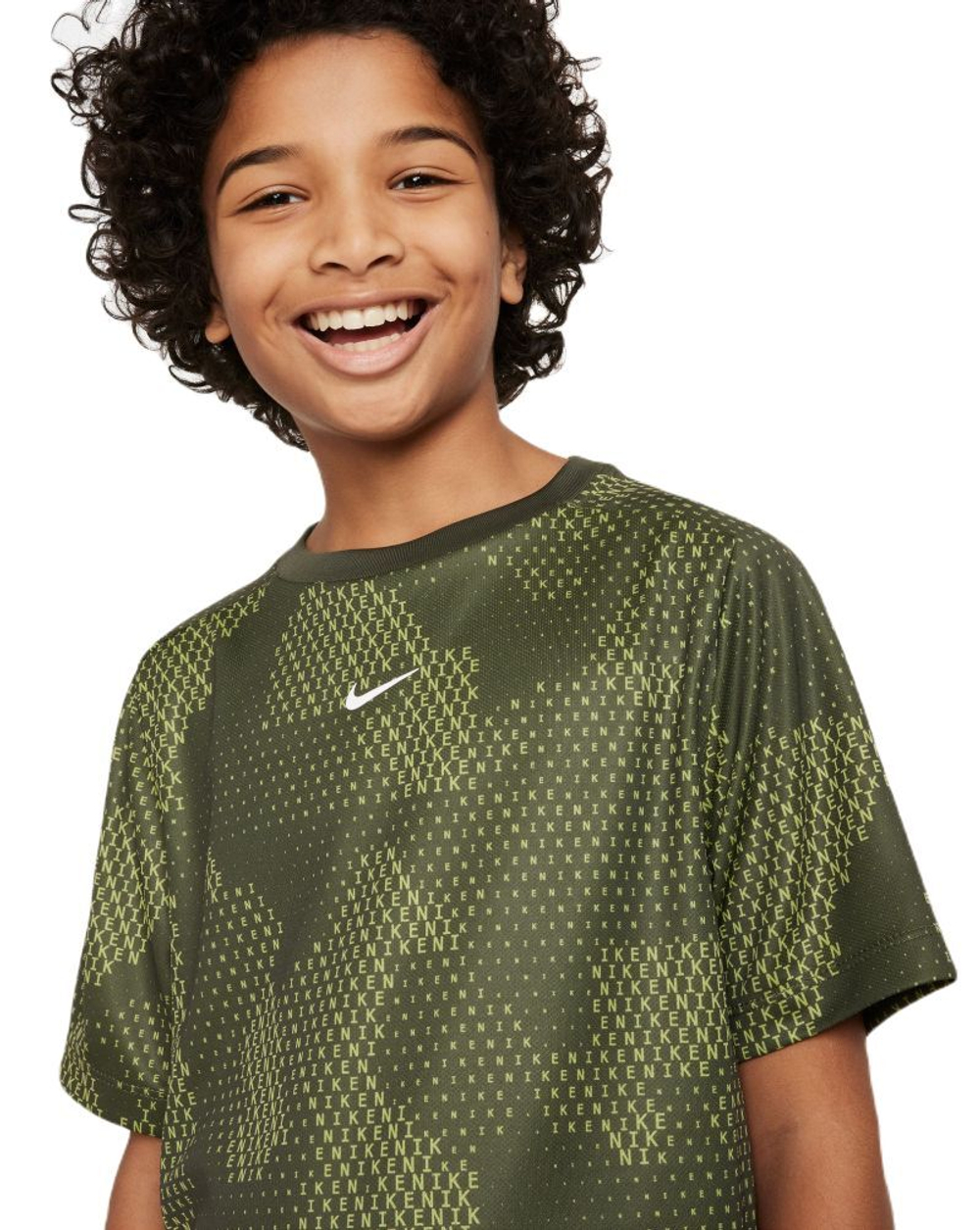 Футболка для мальчика теннисная Nike Kids Dri-Fit Short-Sleeve Top - cargo khaki/white