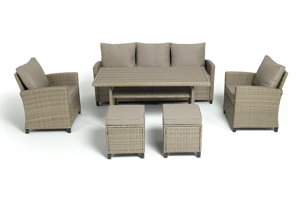 "Мэдисон" обеденная группа из искусственного ротанга, цвет соломенный