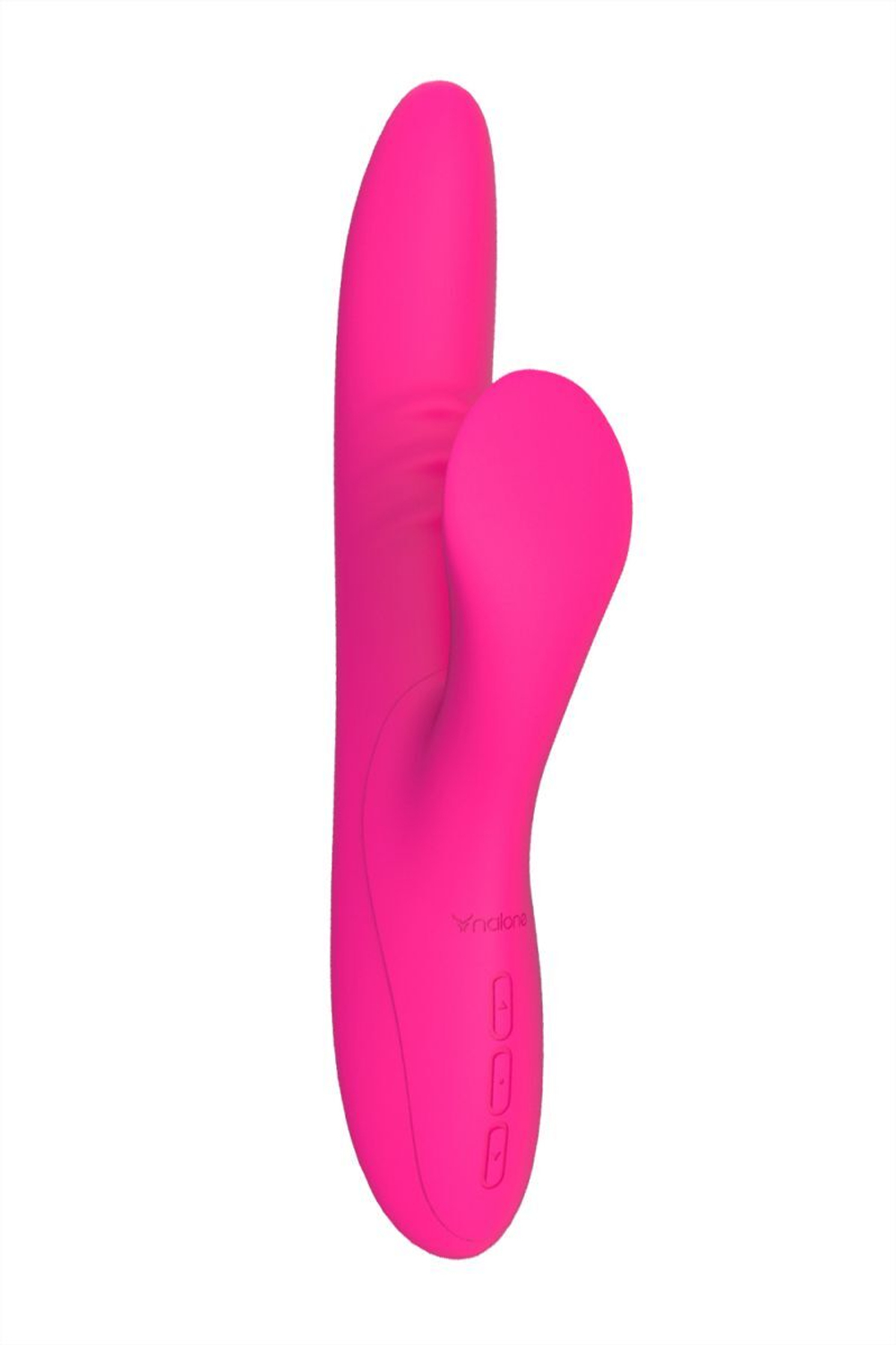 Розовый вибратор с клиторальным стимулятором Nalone Peri - 23,3 см. (Цвет: розовый)