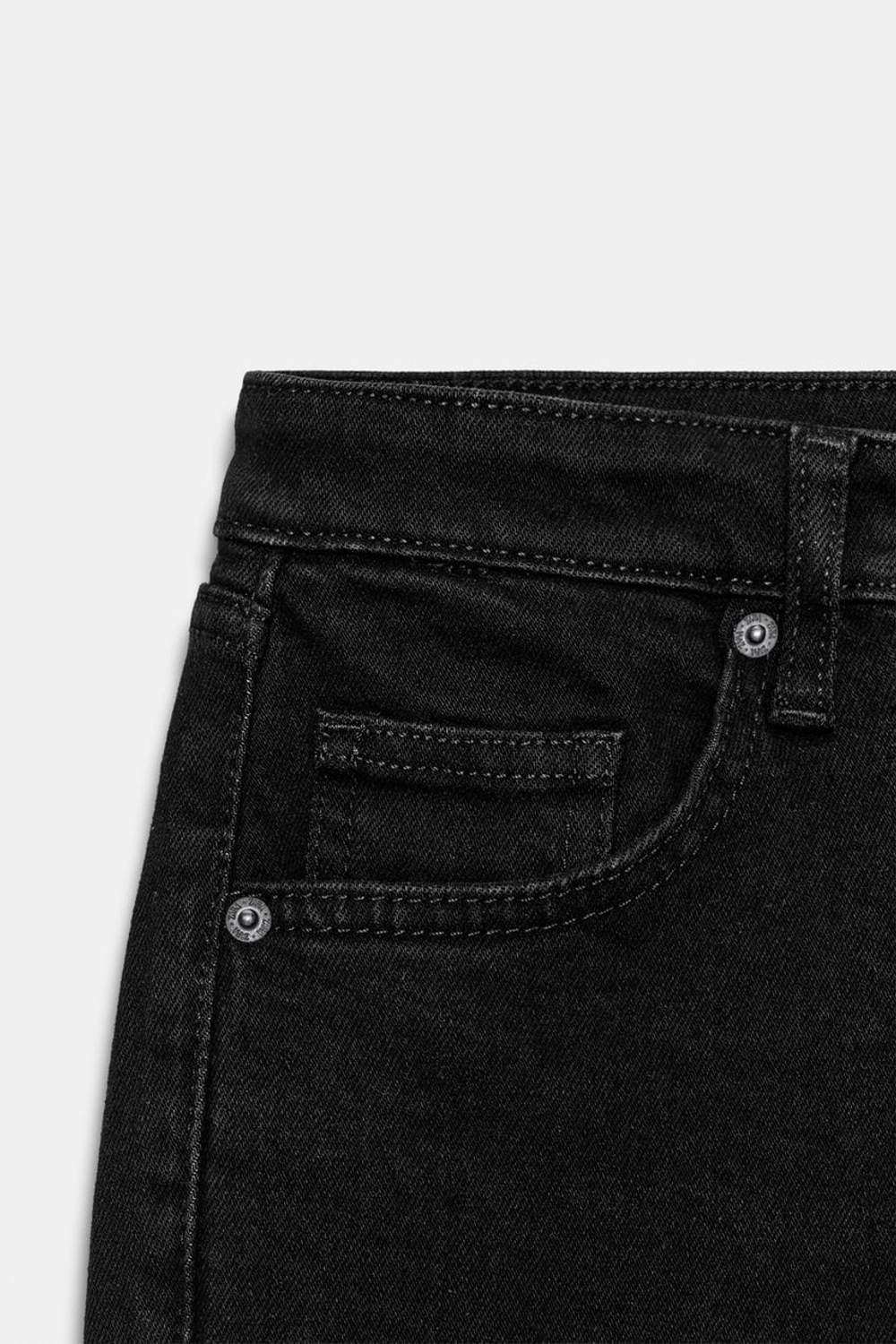 ZARA ДЖИНСЫ TRF CROPPED FLARE С ВЫСОКОЙ ПОСАДКОЙ, ЧЕРНЫЙ
