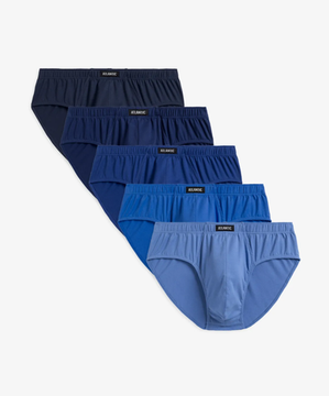 Мужские трусы (5шт) слипы классика Atlantic 5SMP-003, темно-синий + темно-голубой + голубой + небесно-голубой + голубой