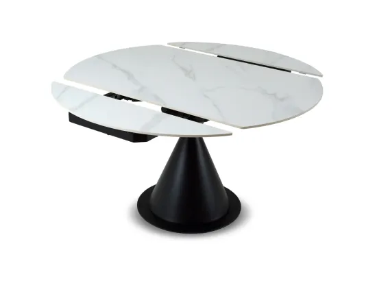 Раскладной обеденный стол Pion белая керамика 80-130