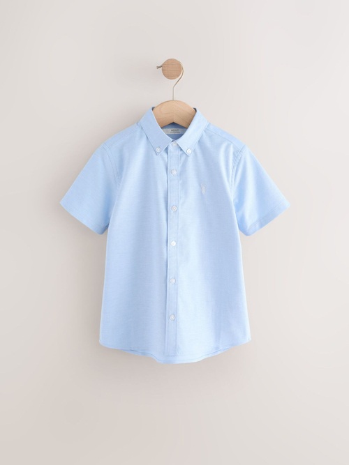 Рубашка с коротким рукавом для мальчика Next AG5-920, 2 шт., Белый, Голубой