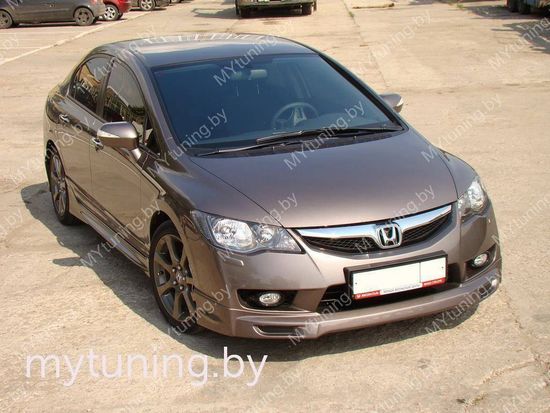 Юбка MUGEN STYLE переднего бампера для Honda Civic 8(VIII) 4D