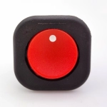 Выключатель клавишный круглый 250V 6А (2с) под винт ON-OFF красный (+провода 15 см с НШВИ)