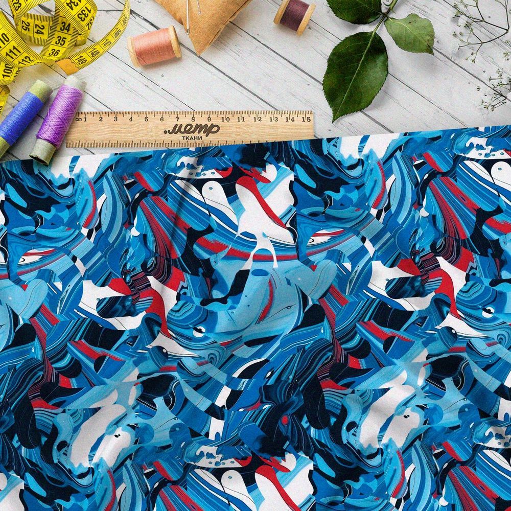 Ткань Ниагара Софт абстрактные отражения