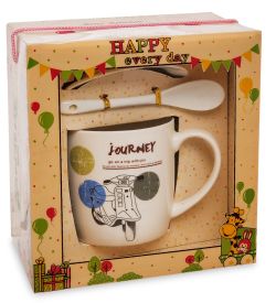 GAEM Art MUG-203/4 Кружка с ложкой «Мое путешествие»