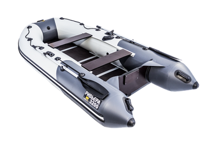 Лодка ПВХ Ривьера Компакт 3200 СК "Комби" светло-серый/графит