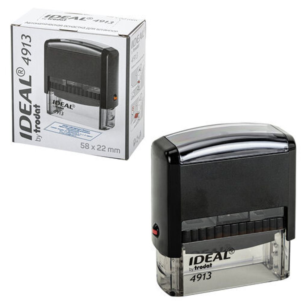 Оснастка для штампа, размер оттиска 58х22 мм, синий, TRODAT IDEAL 4913 P2, подушка в комплекте, 125423