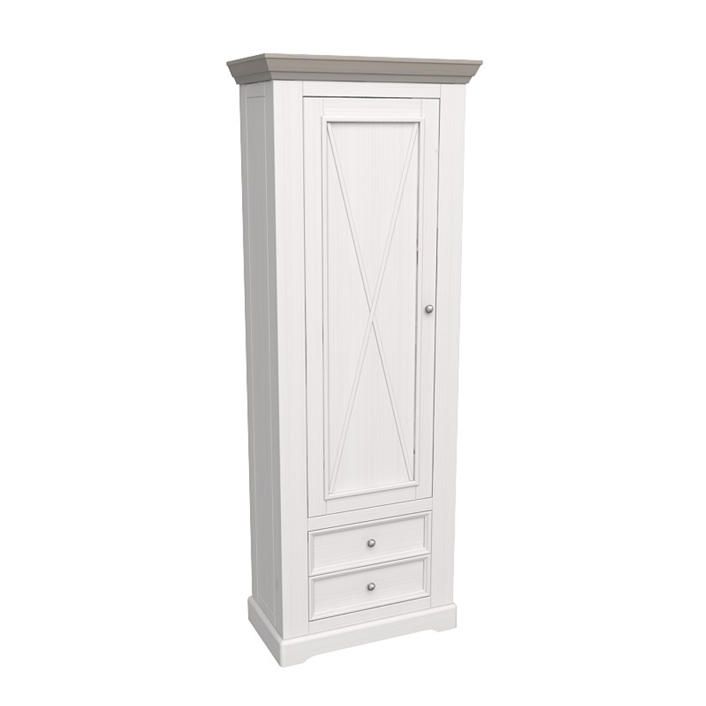 Шкаф для одежды «Форест» 1 дверь 2 ящика белый воск/антрацит