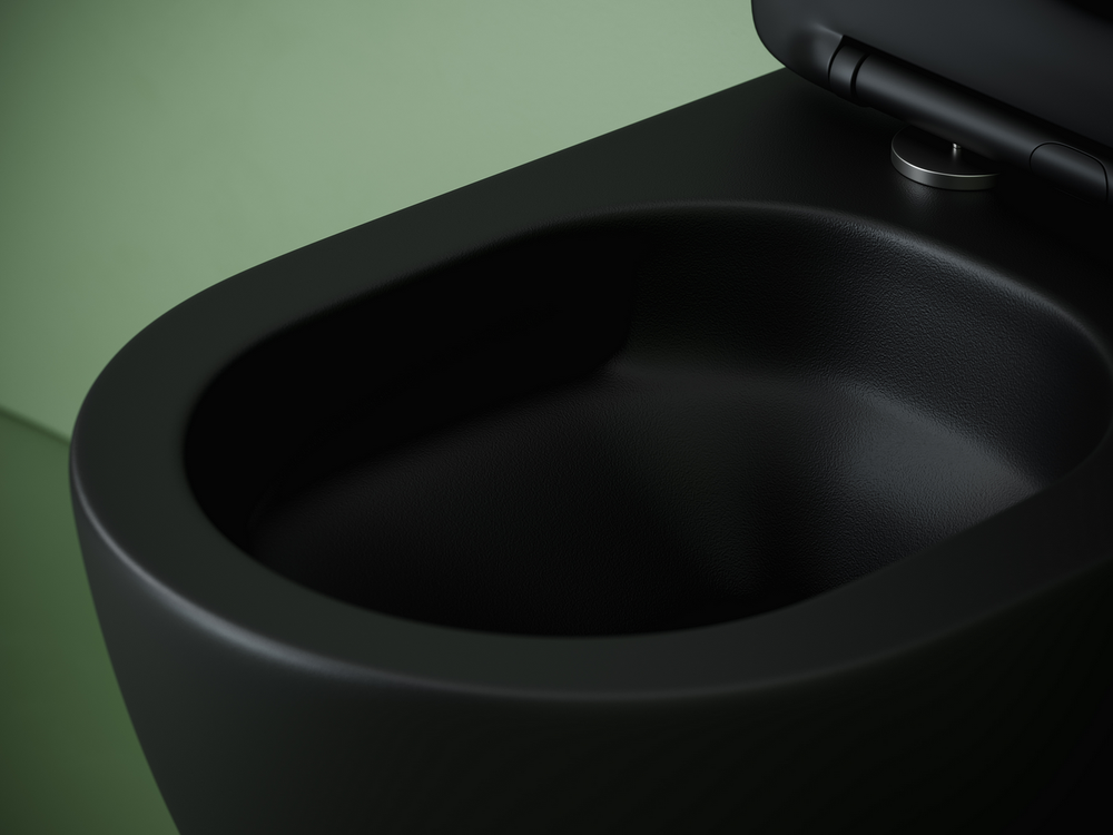 Подвесной унитаз CERAMICANOVA Uno смыв Торнадо 490x360x360 черный матовый