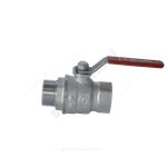 Кран шаровой латунь хром R854L Ду 40 Ру42 ВР/НР полнопроходной рычаг красный Giacomini R854LX027