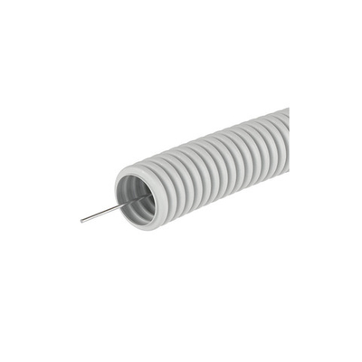 91925 труба ПВХ легкая гофр. 25мм. с протяжкой 50м. сер. DKC