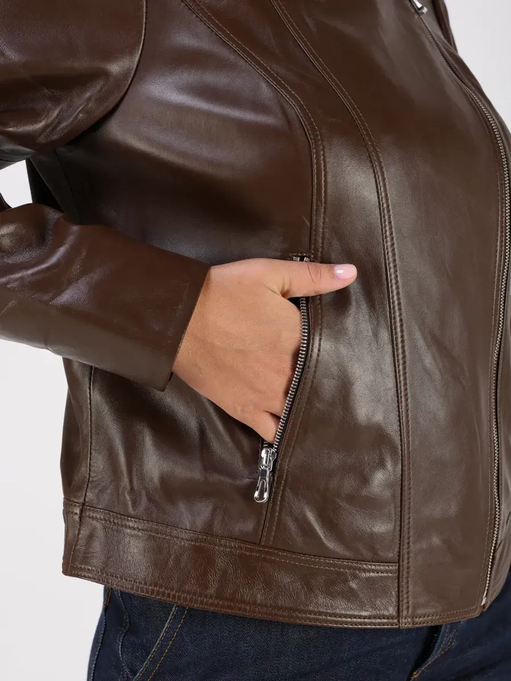 Кожаная куртка демисезонная косуха оверсайз