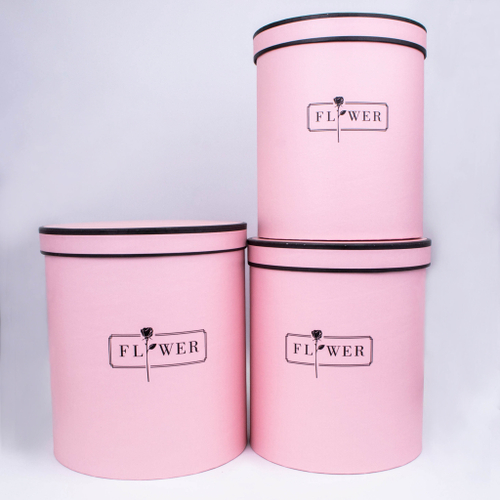 Набор коробок Flower Тубус. Набор 3 шт. Розовый