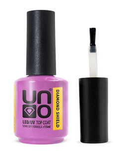Верхнее покрытие для гель-лака UNO DIAMOND SHIELD без липкого слоя, 15мл. 1