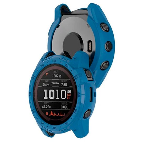 Защитный бампер чехол для часов Garmin Fenix 7X, Tactix 7 / 7 Pro, Enduro 2 материал TPU (Синий)