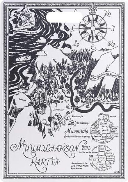 Доска разделочная Muurla Muminki The Map, прямоугольная, дерево, 43 30 см
