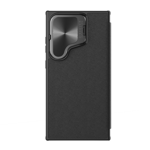 Кожаный чехол книжка с откидной крышкой для камеры от Nillkin для Samsung Galaxy S24 Ultra, серия Qin Prop Leather Case