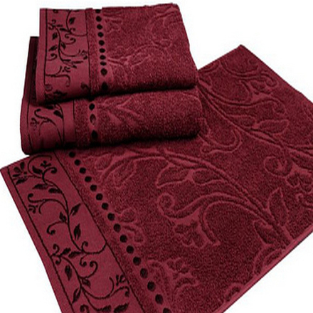 Набор из 3-х полотенец жаккардовых "П37. МАХАГОН", 100% хлопок, Россия.