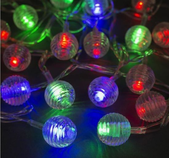 Гирлянда "Нить" 5 м с насадками "Шарики льда"