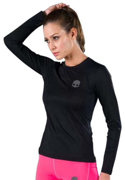 Женская теннисная футболка (dł. Рукава) Hydrogen Second Skin Mesh Long Sleeve - black