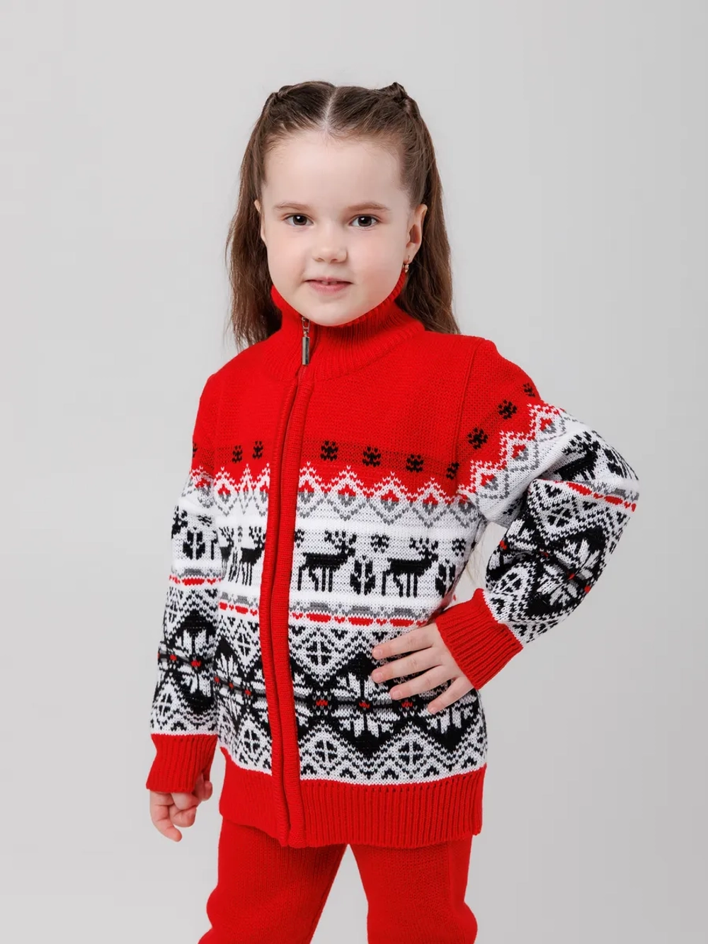 Кофта вязаная на молнии "Северное сияние"