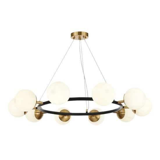 SLE220403-10 Светильник подвесной Черный, Латунь/Белый E27 10*60W FORLI