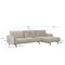 Диван Galene 3-местный с правым шезлонгом, бежевый, 254 см