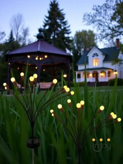 Светильник на солнечной батарее уличный 2х10 ламп Светлячок. Садовые фонарики