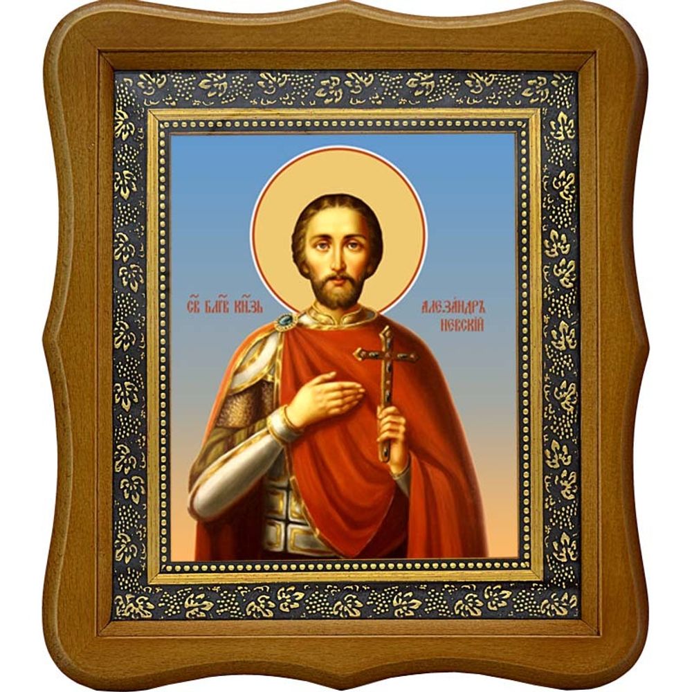 Александр Невский. Святой благоверный князь. Икона на холсте.