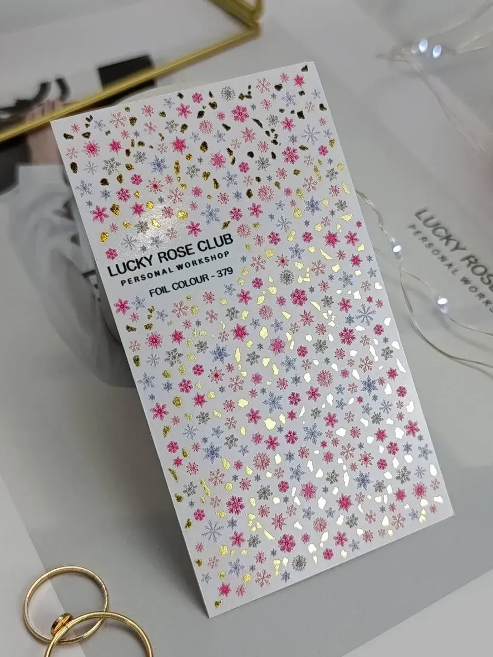 Lucky Rose Слайдеры наклейки для длинных ногтей 379