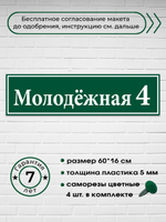 Адресная табличка на дом, 0004, 60х15 см.