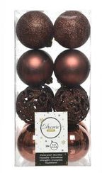 Набор пластиковых шаров Белль 60 мм, палисандровый, 16 шт, Kaemingk (020886)