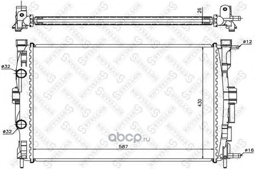 Радиатор основ. алюм. Renault Megane II (STELLOX)