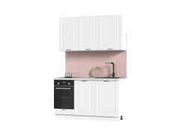 Кухня Мария 1,4 м белый/белый (столешница мрамор лацио белый)