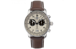 ZEPPELIN Quartz Movement Men"s Watches Watch Coffee Watch Dial Stainless Steel Case Genuine Leather Strap