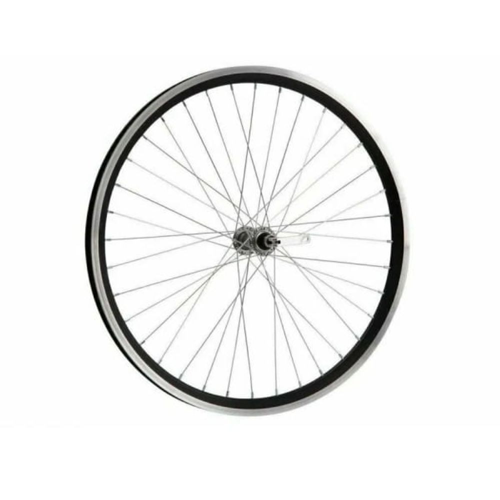 Колесо 27,5" заднее в сборе, двойной черный обод,под трещотку/630303