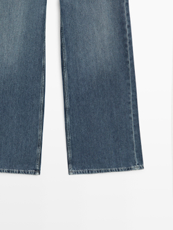Massimo Dutti Джинсы с высокой талией и широкими штанинами, средне-синий