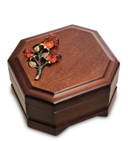 GAEM Art JW-05/02 Шкатулка дер. с украшением «Розы» 12х11 см