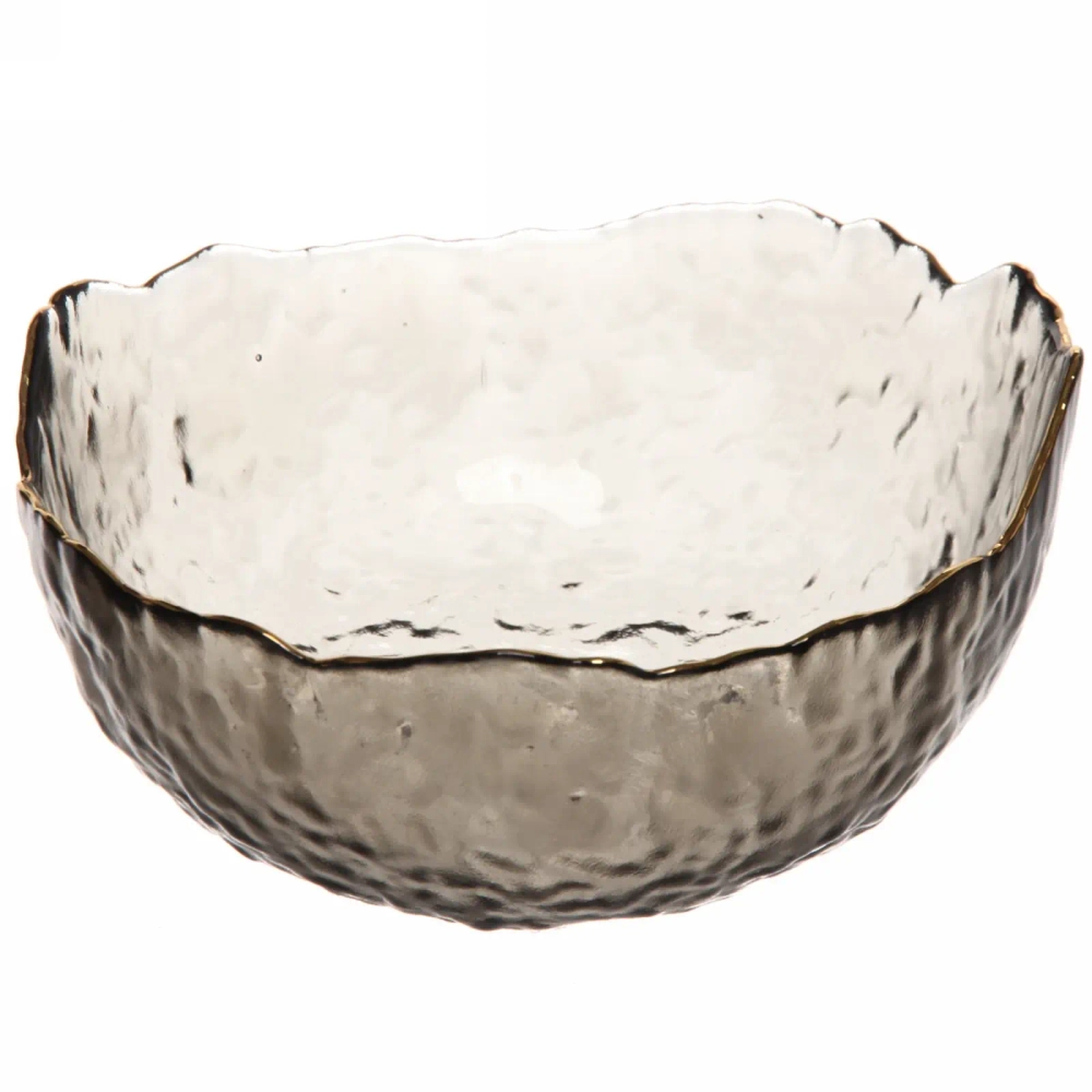 Салатник стеклянный «ICE CRYSTAL» 16см графит