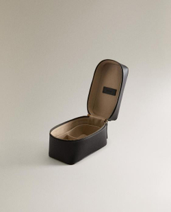 ZARA HOME КОЖАНАЯ ДОРОЖНАЯ КОСМЕТИЧКА ДЛЯ УКРАШЕНИЙ, ШОКОЛАДНЫЙ