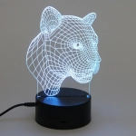 Светильник ночник «3D-Пантера» на пластиковой подставке, с включателем USB