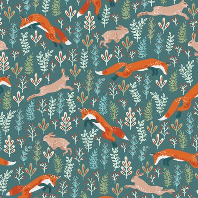 Лисы и зайцы на лесной поляне. (Дизайнер Irina Skaska)