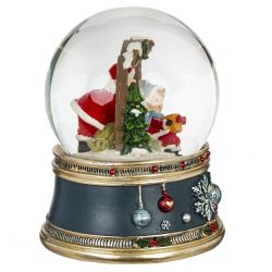 GAEM Фигурка декоративная "Рождество" в стекл шаре (муз, свет, вьюга, АААх3, н/п), D 10 см, L10,5 W10,5 H