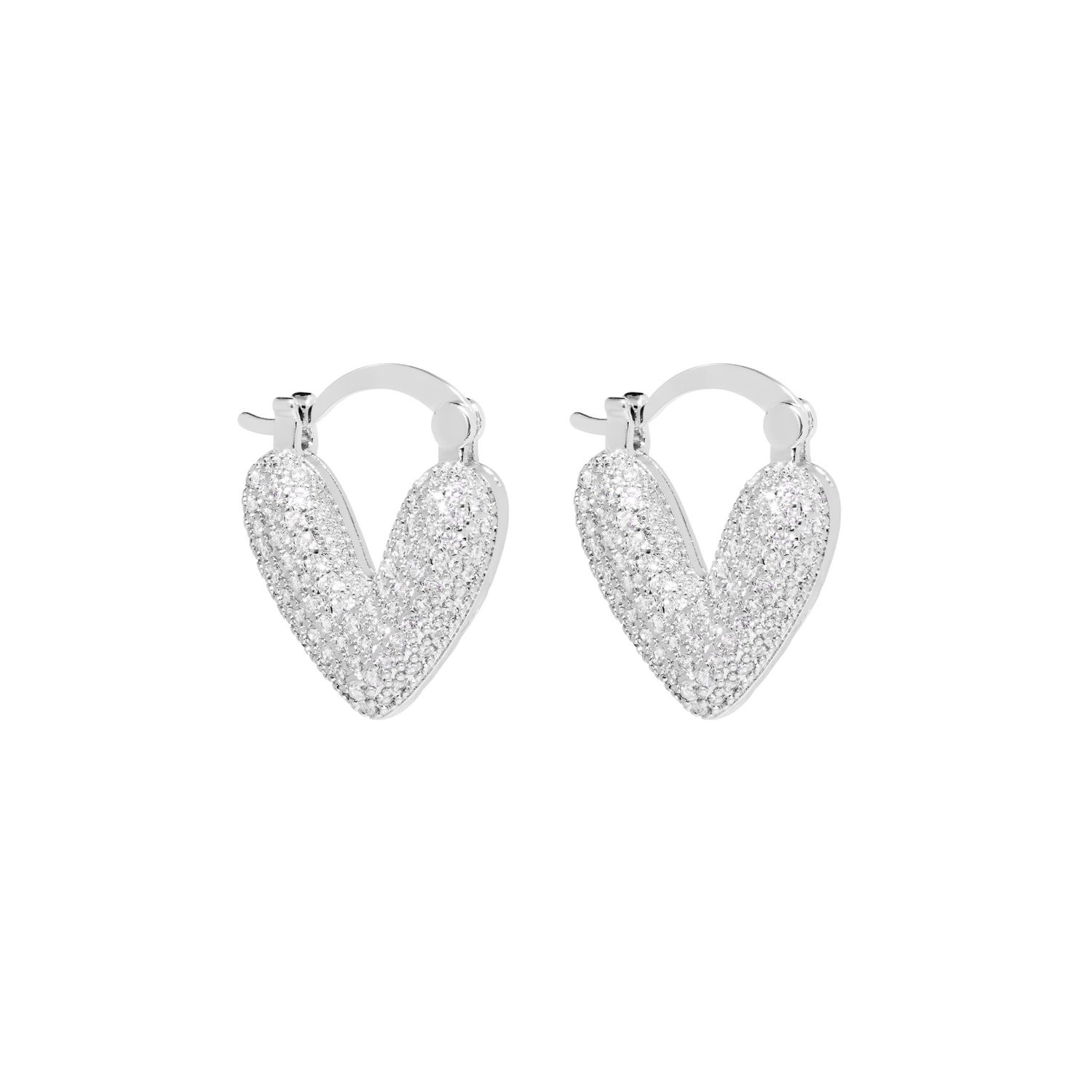 Серьги Crystal Chic Heart Earrings - Silver