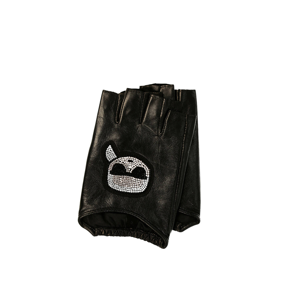 кожаные перчатки k/ikonik rhinest Karl Lagerfeld - черный(226W3604)