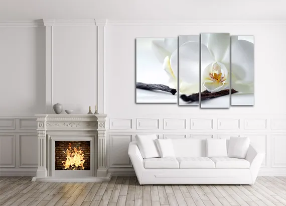Модульная картина "Белоснежная орхидея"