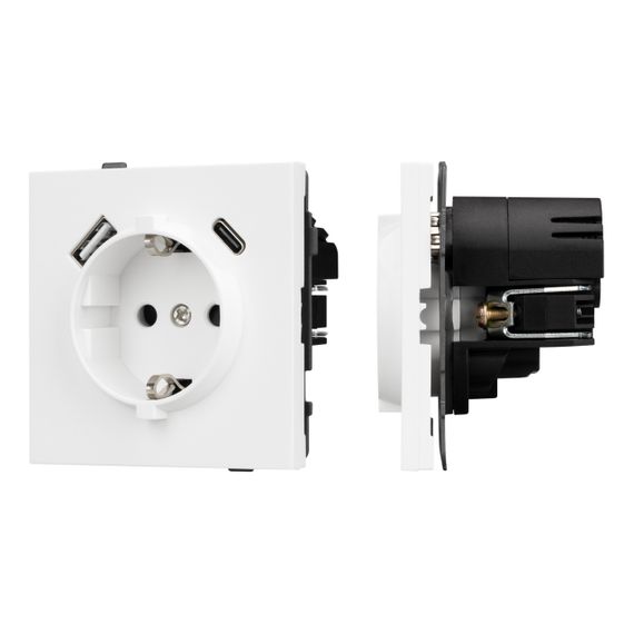 Механизм розетки с USB зарядкой SCT-TENDO-MUAC-PL-WH (230V, 16A) Arlight 054086