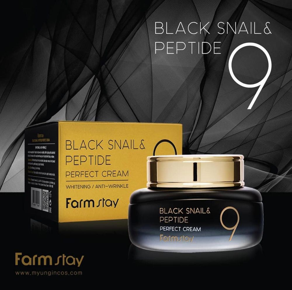 Farm Stay. Омолаживающий крем с муцином черной улитки и пептидами Black Snail &amp; Peptide 9 Perfect Cream